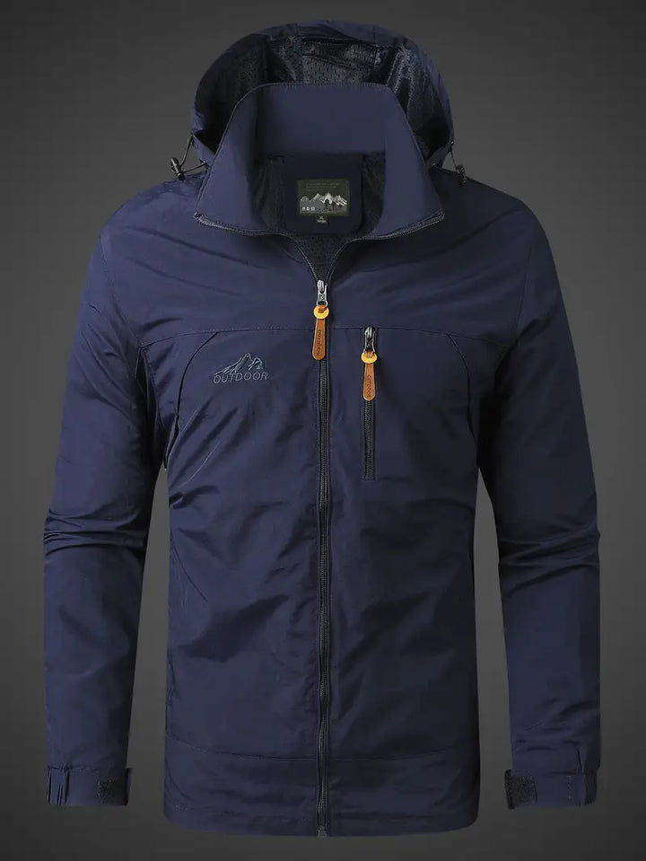 Liam | Waterproof Hooded Men’s Jacket With Full-Zip And Zippered Pockets
