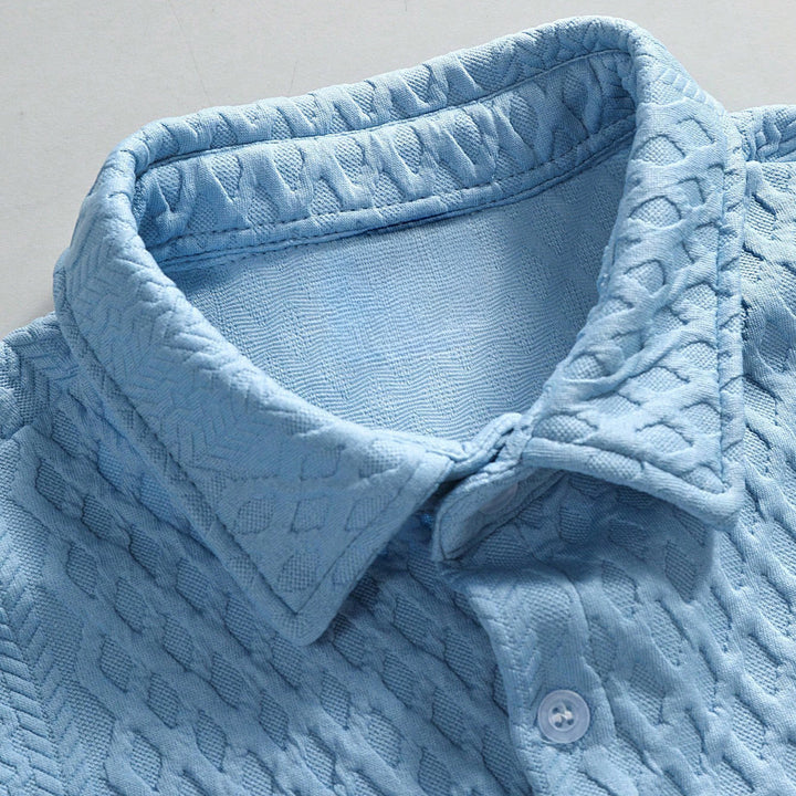 Orion | Men’s Textured Summer Shirt & Shorts Set