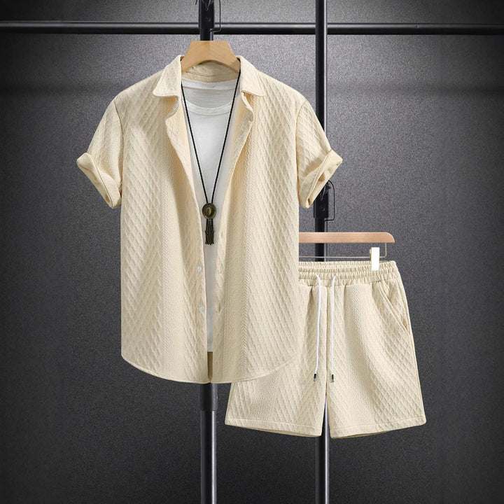 Orion | Men’s Textured Summer Shirt & Shorts Set