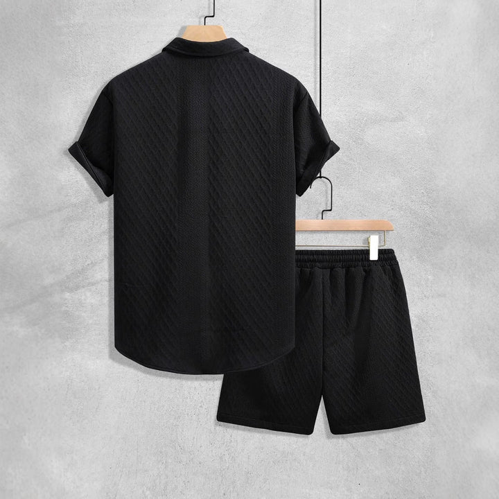 Orion | Men’s Textured Summer Shirt & Shorts Set