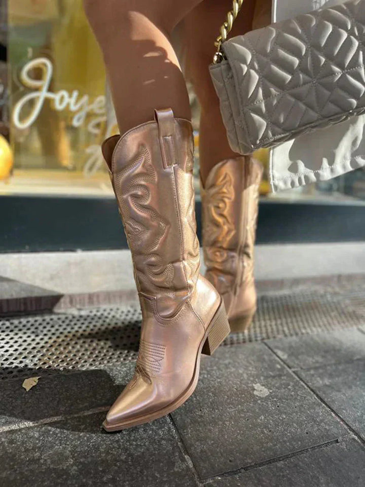 Luna | Western-Inspired Mid-Calf Boots With Modern Cowgirl Style