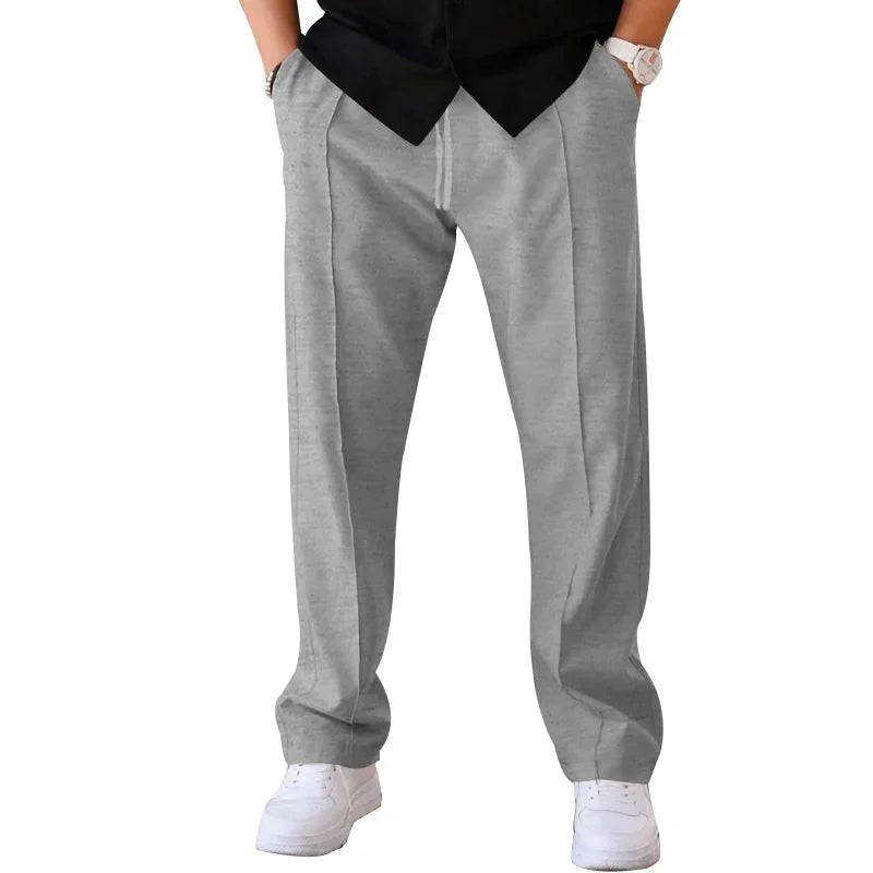 AARON | Men’s Relaxed Straight-Leg Pants With Adjustable Drawstring And Side Pockets