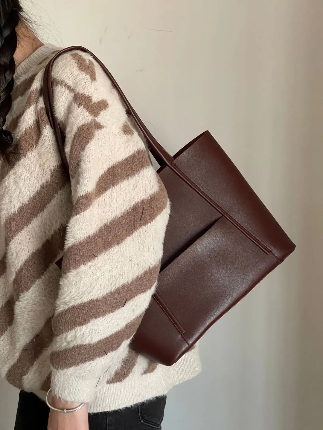 Isla | Chic Large-Capacity Leather Top Handle Tote Bag For Women