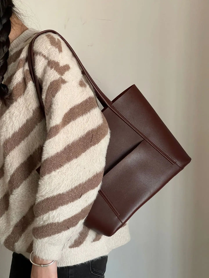 Isla | Chic Large-Capacity Leather Top Handle Tote Bag For Women