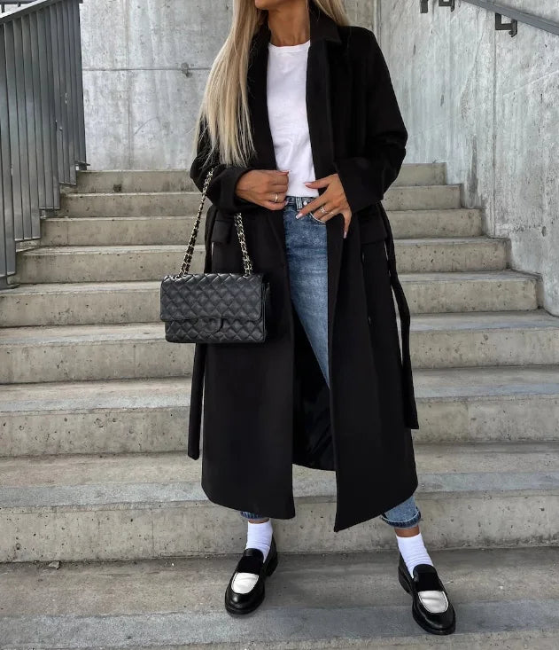 ELEANOR | Women’s Classic Belted Winter Coat With Double-Button Front