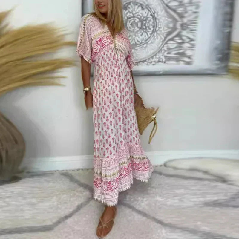 Marisol | Relaxed Boho Print Maxi Dress For Women