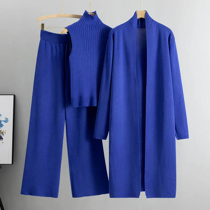 Sophia | Three-Piece Women’s Set With Longline Cardigan And Trousers