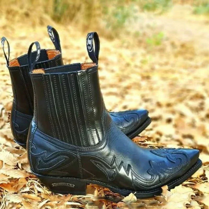 Wyatt | Vintage-Style Stitched Cowboy Boots For Men