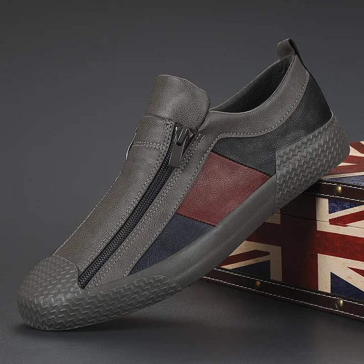LOGAN | Men’s Casual Slip-On Sneakers With Side Zip And Panelled Design