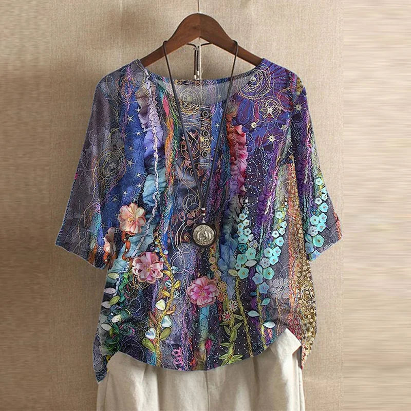 Vivienne | Timeless Vintage Floral Print Blouse For Women