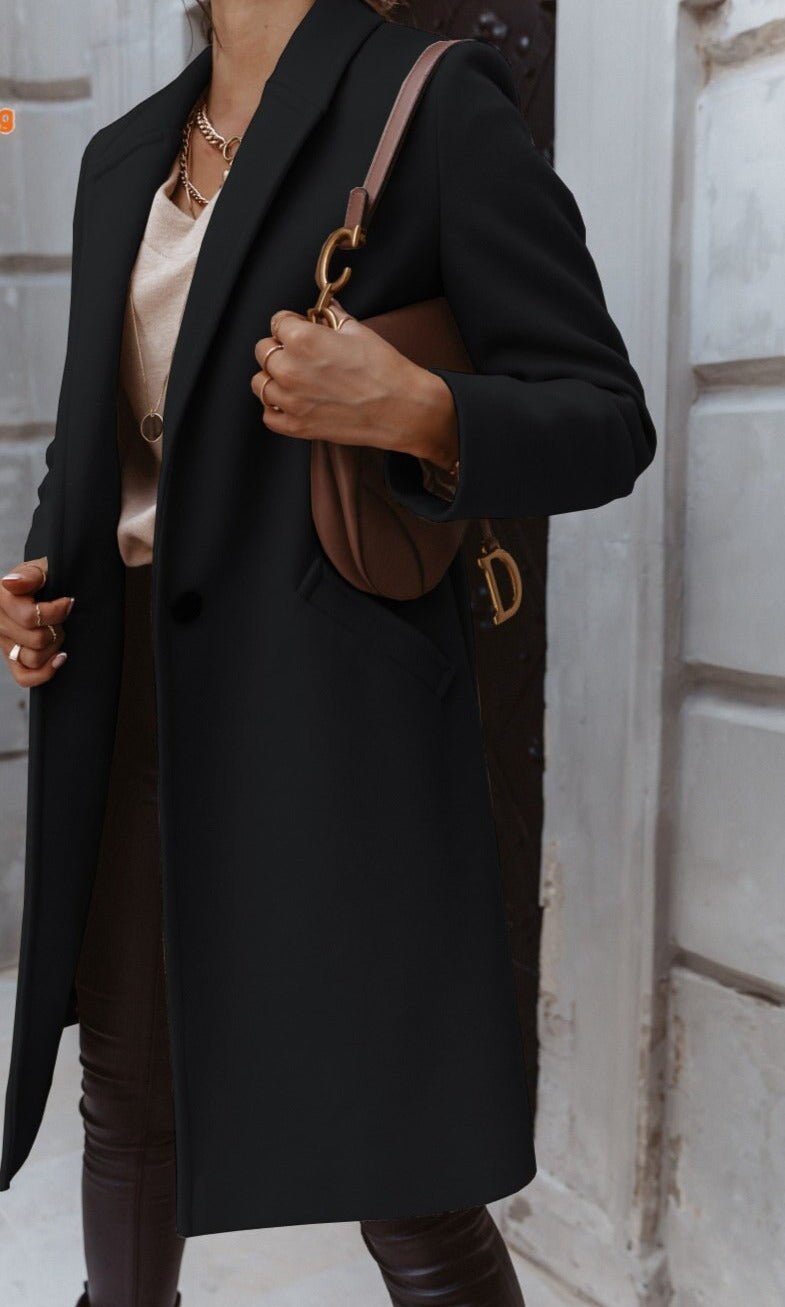 Elena | Refined Button-Front Formal Coat With Timeless Silhouette For Women