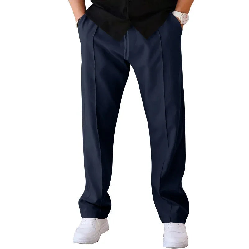 AARON | Men’s Relaxed Straight-Leg Pants With Adjustable Drawstring And Side Pockets