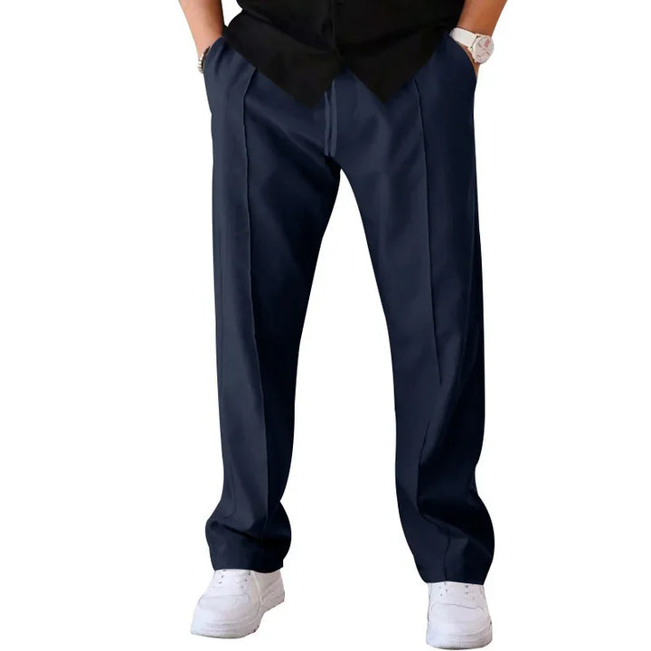 AARON | Men’s Relaxed Straight-Leg Pants With Adjustable Drawstring And Side Pockets