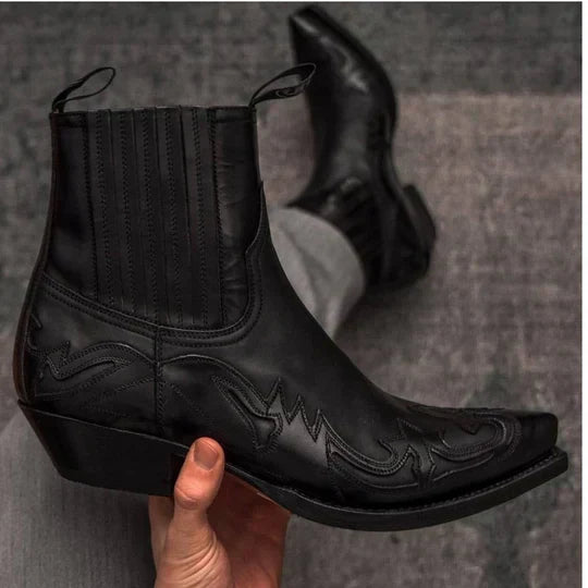 Wyatt | Vintage-Style Stitched Cowboy Boots For Men