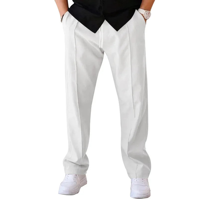 AARON | Men’s Relaxed Straight-Leg Pants With Adjustable Drawstring And Side Pockets