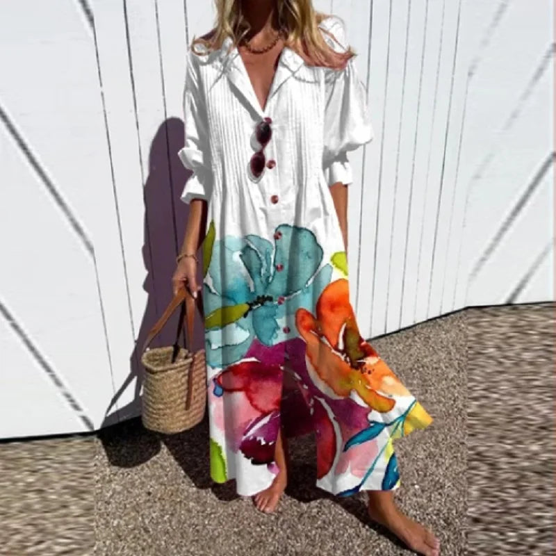 Aurora | Women’s Boho Maxi Dress with V-Neck