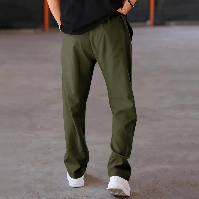 AARON | Men’s Relaxed Straight-Leg Pants With Adjustable Drawstring And Side Pockets