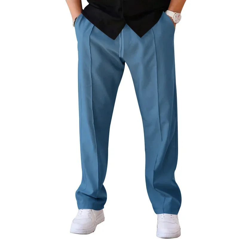 AARON | Men’s Relaxed Straight-Leg Pants With Adjustable Drawstring And Side Pockets
