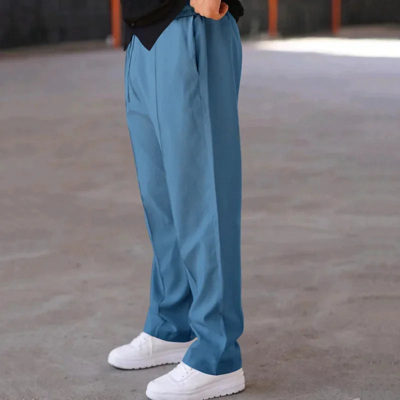 AARON | Men’s Relaxed Straight-Leg Pants With Adjustable Drawstring And Side Pockets