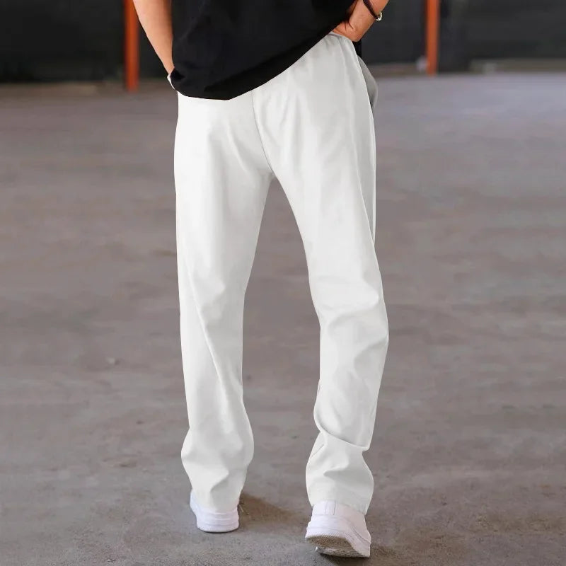 AARON | Men’s Relaxed Straight-Leg Pants With Adjustable Drawstring And Side Pockets