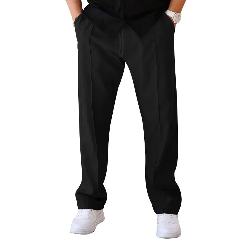 AARON | Men’s Relaxed Straight-Leg Pants With Adjustable Drawstring And Side Pockets