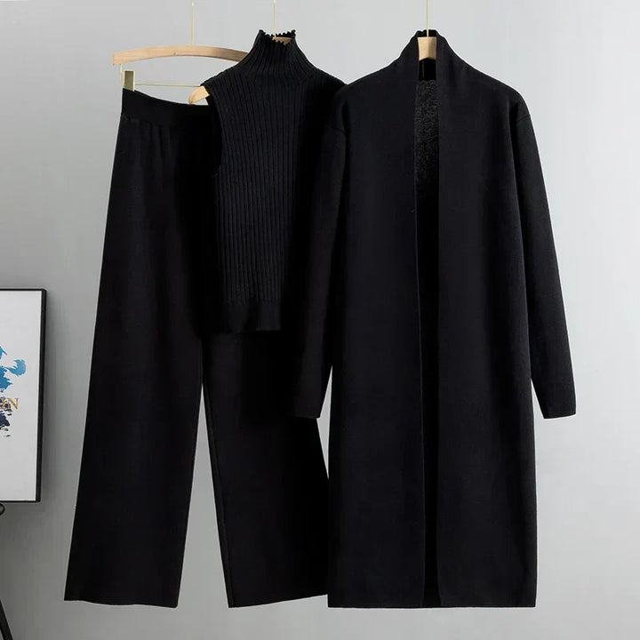 Sophia | Three-Piece Women’s Set With Longline Cardigan And Trousers