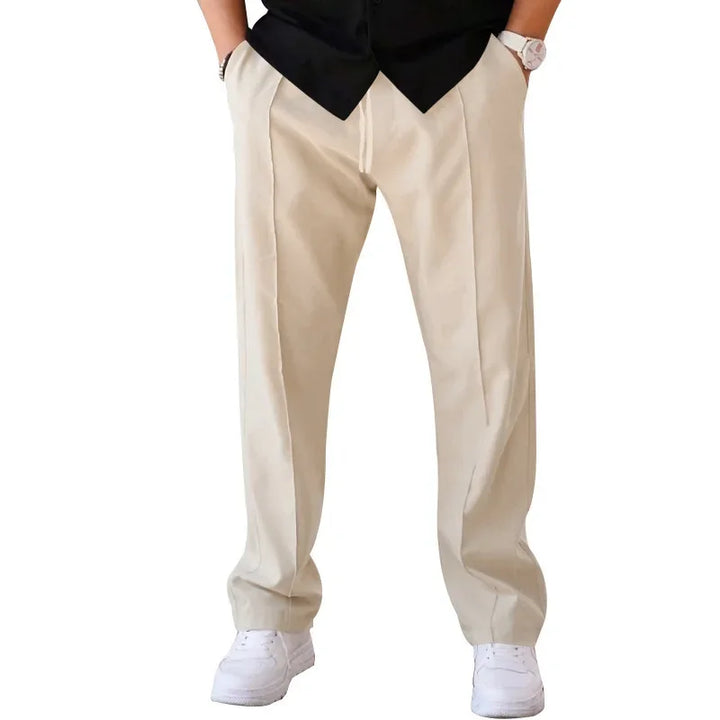 AARON | Men’s Relaxed Straight-Leg Pants With Adjustable Drawstring And Side Pockets