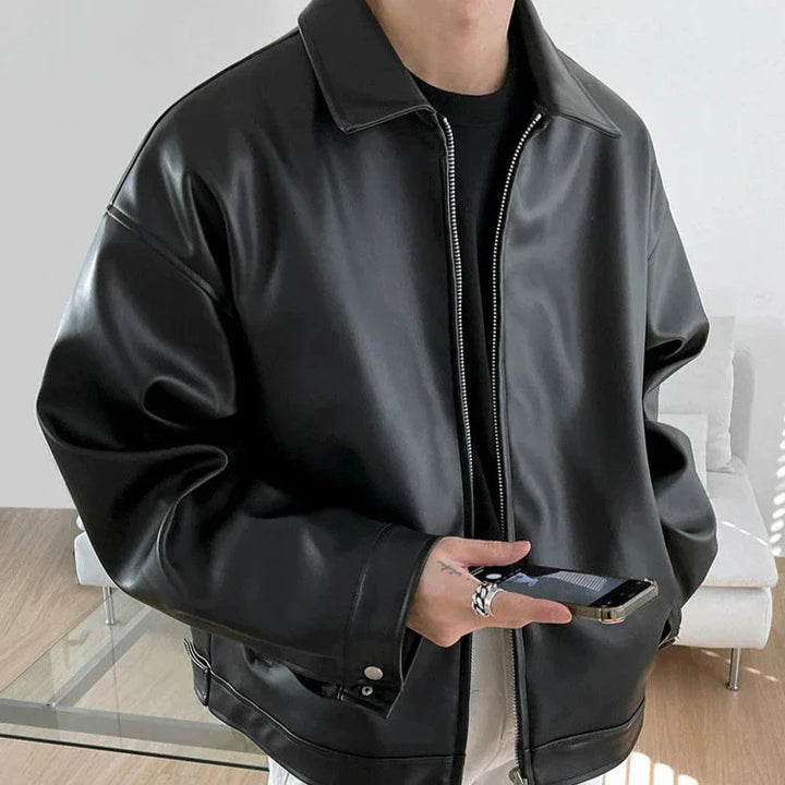 Liam | Men’s Oversized Leather Bomber Jacket