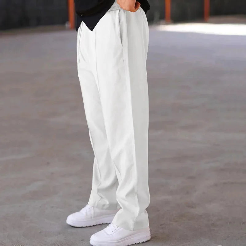 AARON | Men’s Relaxed Straight-Leg Pants With Adjustable Drawstring And Side Pockets