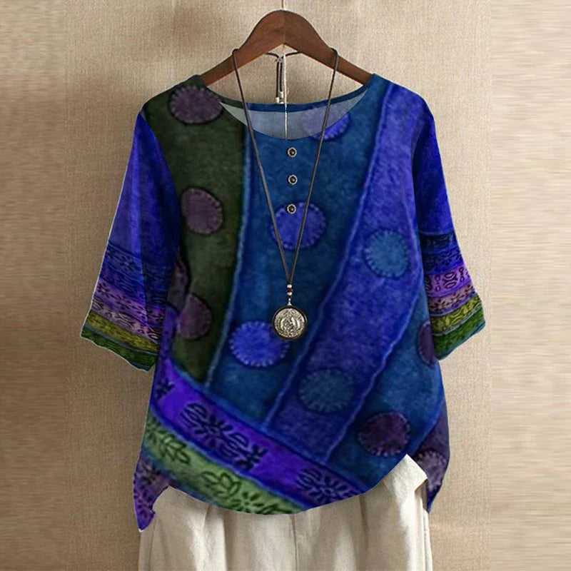 Vivienne | Timeless Vintage Floral Print Blouse For Women