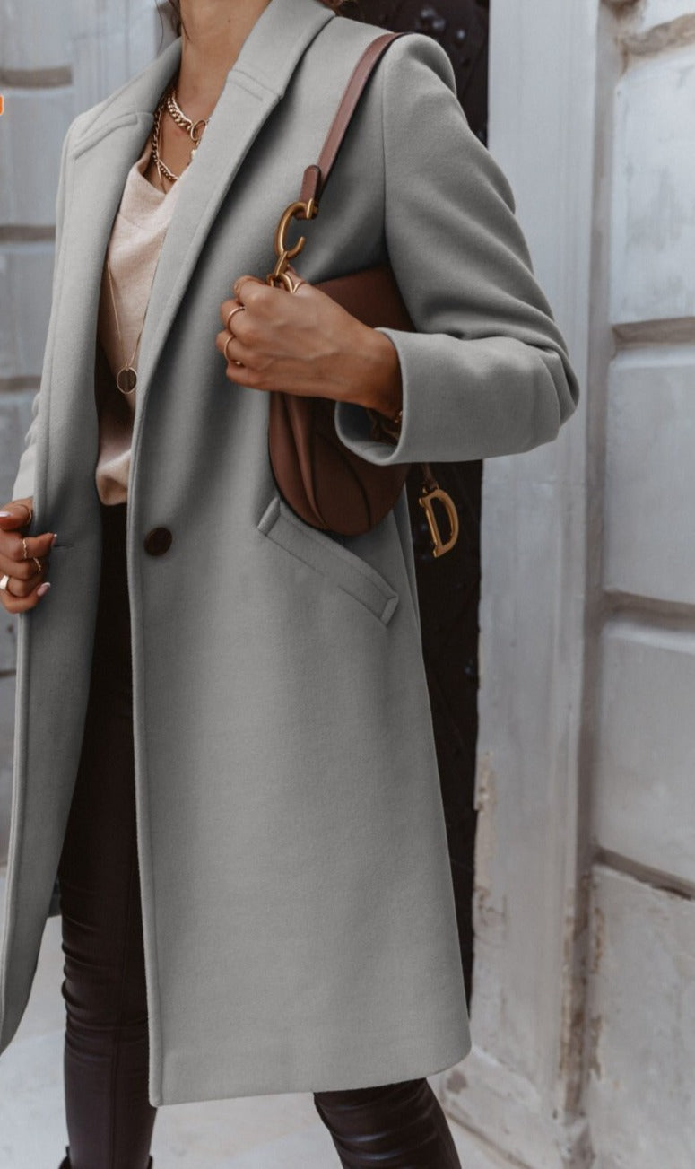 Elena | Refined Button-Front Formal Coat With Timeless Silhouette For Women