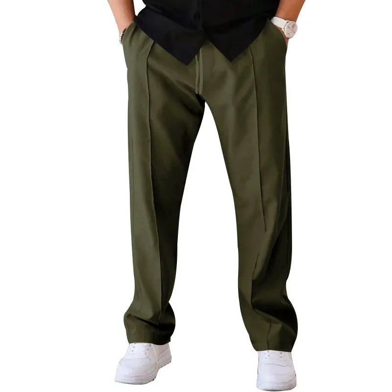 AARON | Men’s Relaxed Straight-Leg Pants With Adjustable Drawstring And Side Pockets