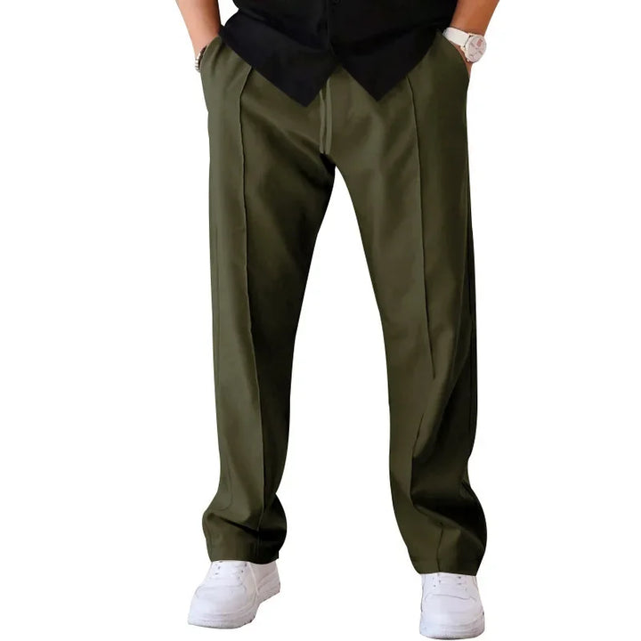 AARON | Men’s Relaxed Straight-Leg Pants With Adjustable Drawstring And Side Pockets