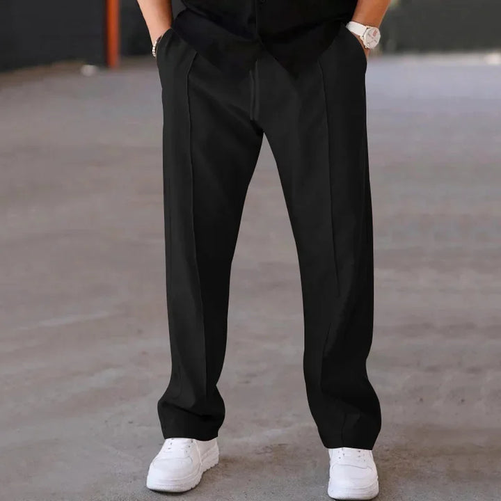 AARON | Men’s Relaxed Straight-Leg Pants With Adjustable Drawstring And Side Pockets