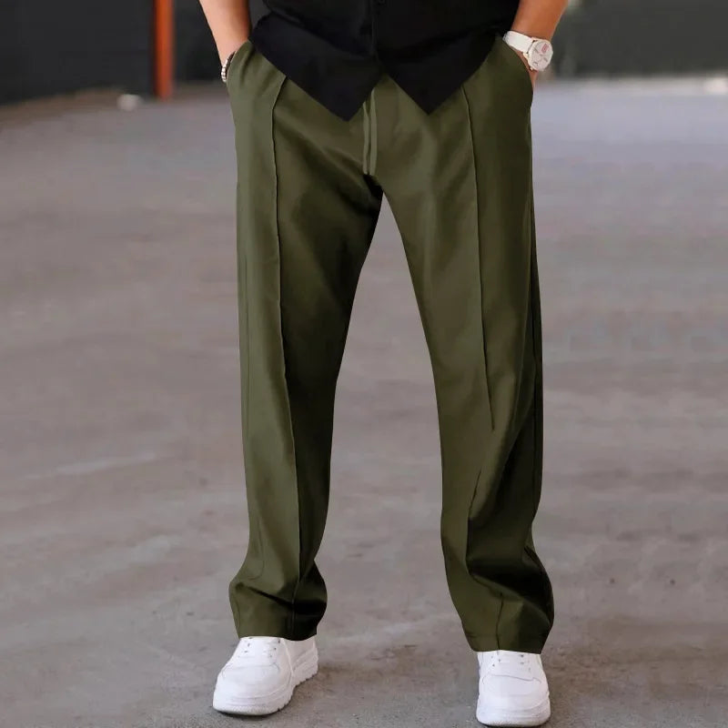 AARON | Men’s Relaxed Straight-Leg Pants With Adjustable Drawstring And Side Pockets