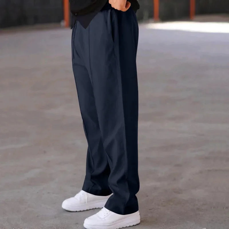 AARON | Men’s Relaxed Straight-Leg Pants With Adjustable Drawstring And Side Pockets