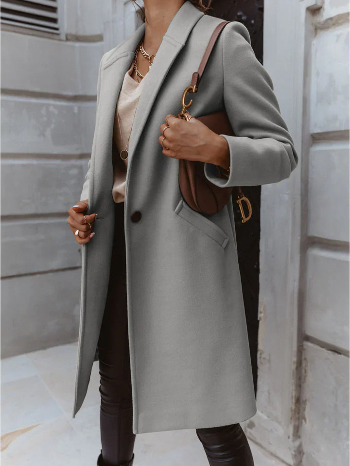 Elena | Refined Button-Front Formal Coat With Timeless Silhouette For Women