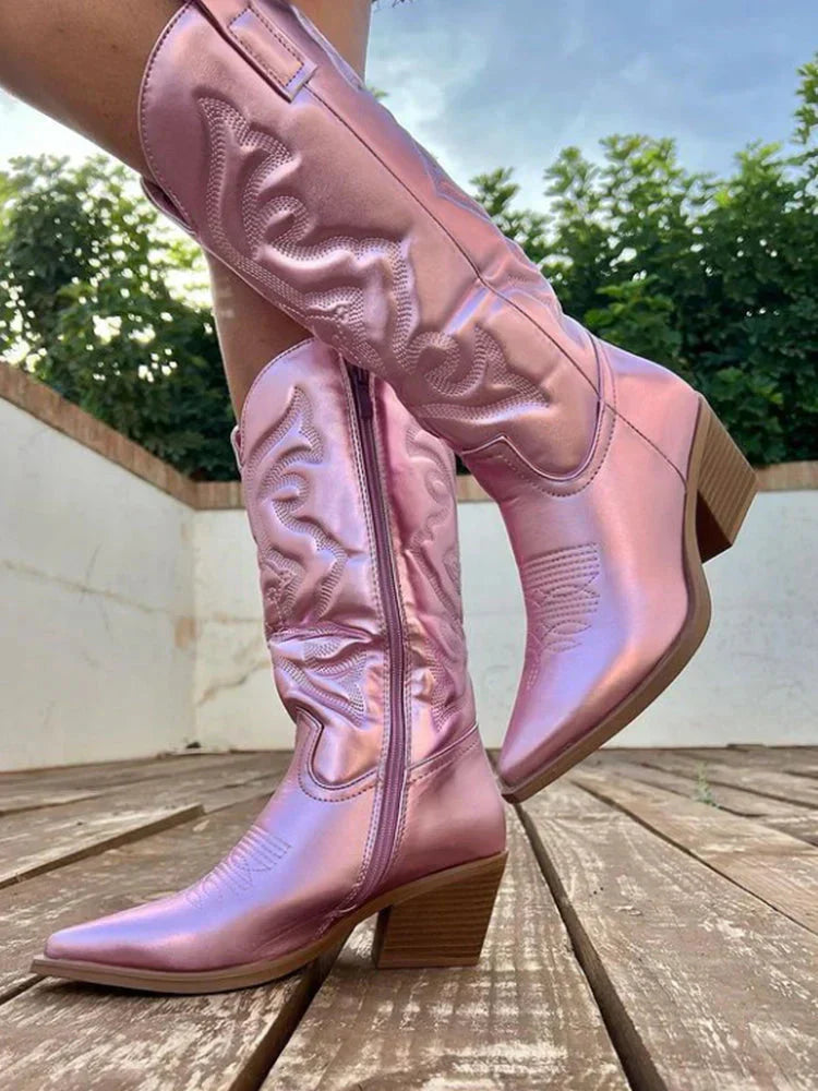 Luna | Western-Inspired Mid-Calf Boots With Modern Cowgirl Style