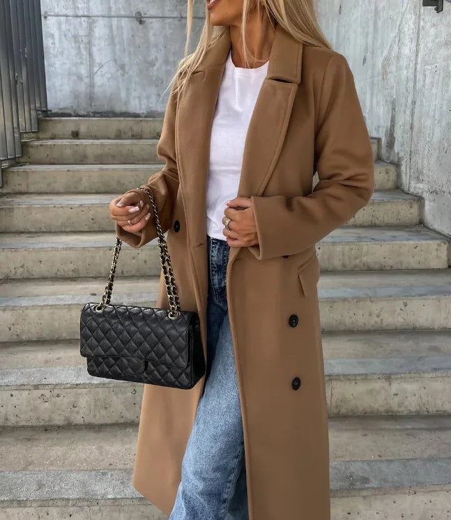ELEANOR | Women’s Classic Belted Winter Coat With Double-Button Front