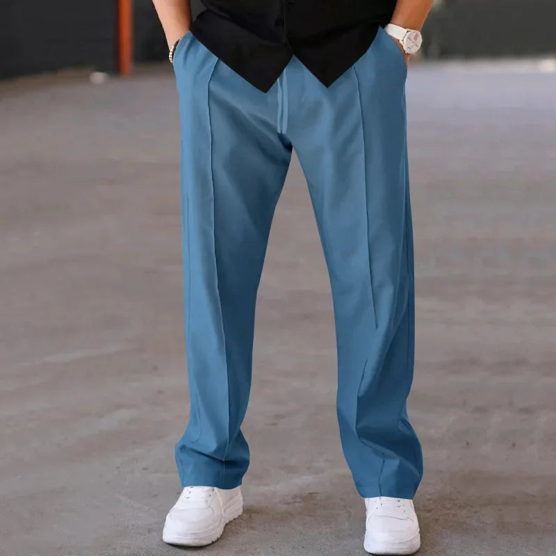 AARON | Men’s Relaxed Straight-Leg Pants With Adjustable Drawstring And Side Pockets