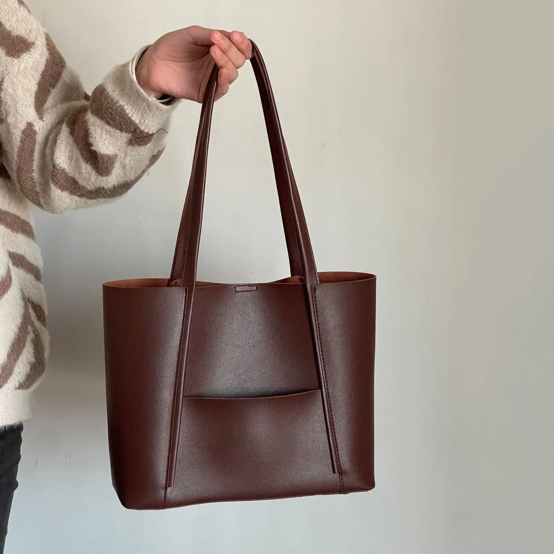 Isla | Chic Large-Capacity Leather Top Handle Tote Bag For Women