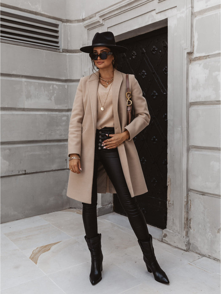 Elena | Refined Button-Front Formal Coat With Timeless Silhouette For Women