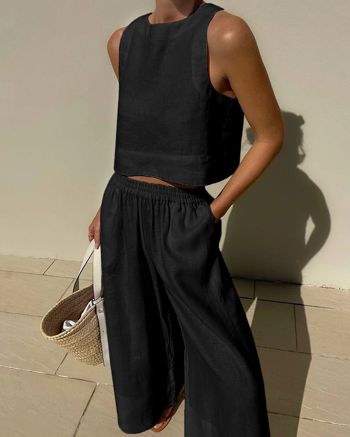 Sienna | Women’s Relaxed Fit Top and Wide-Leg Trousers Set