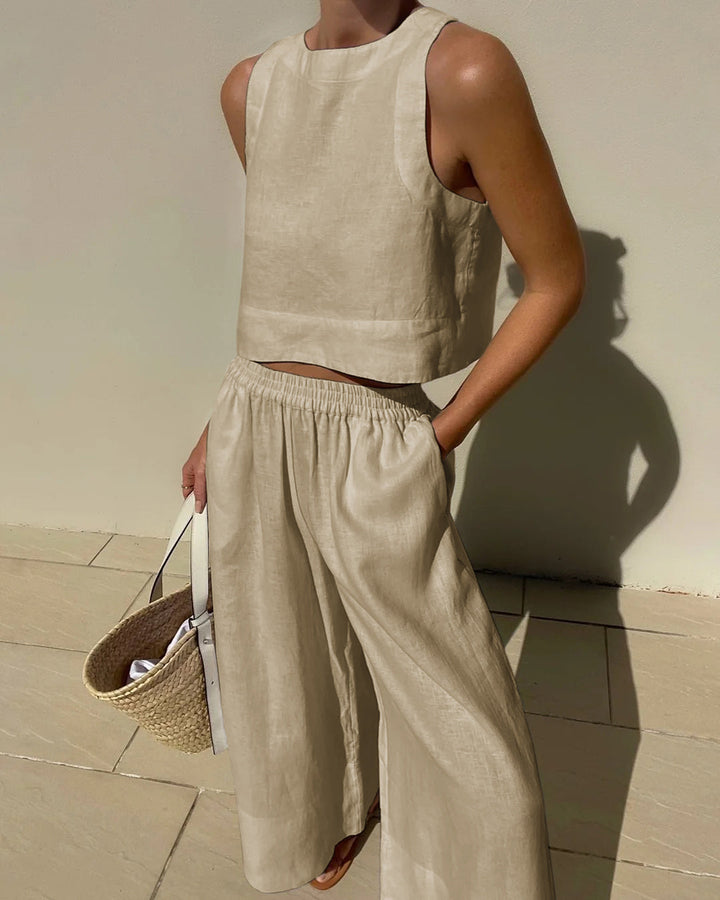 Sienna | Women’s Relaxed Fit Top and Wide-Leg Trousers Set