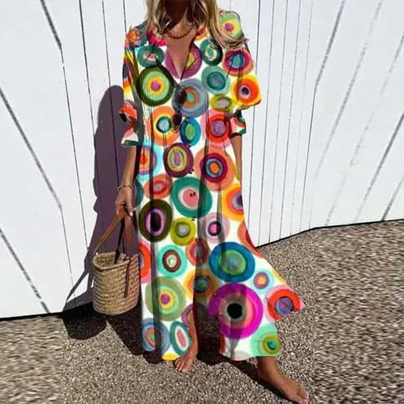 Aurora | Women’s Boho Maxi Dress with V-Neck