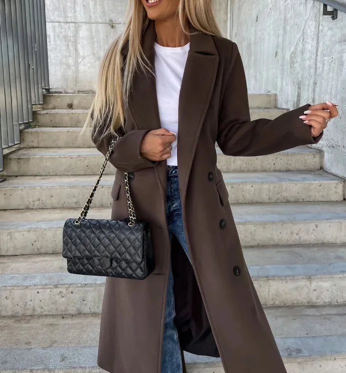 ELEANOR | Women’s Classic Belted Winter Coat With Double-Button Front