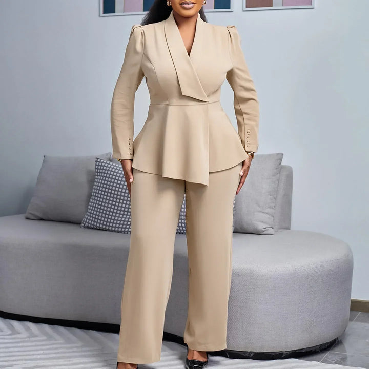 Elise | Tailored Formal Suit Set With Long Blazer For Women