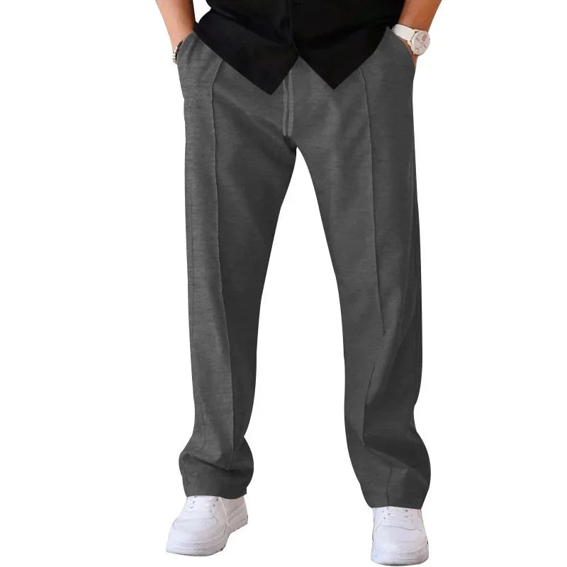 AARON | Men’s Relaxed Straight-Leg Pants With Adjustable Drawstring And Side Pockets