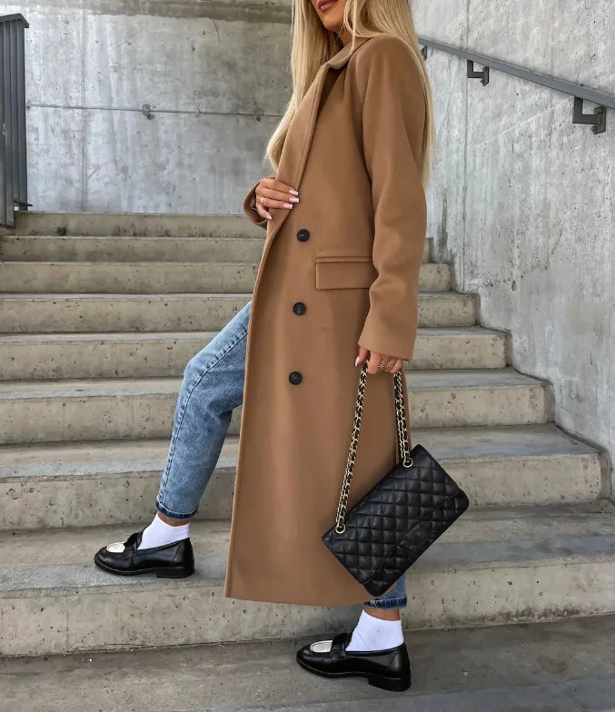 ELEANOR | Women’s Classic Belted Winter Coat With Double-Button Front