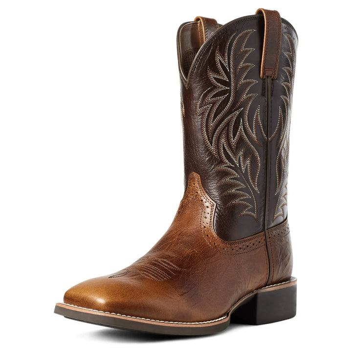 JACKSON | Men’s Classic Western Mid-Calf Boots With Embroidered Detail And Square Toe